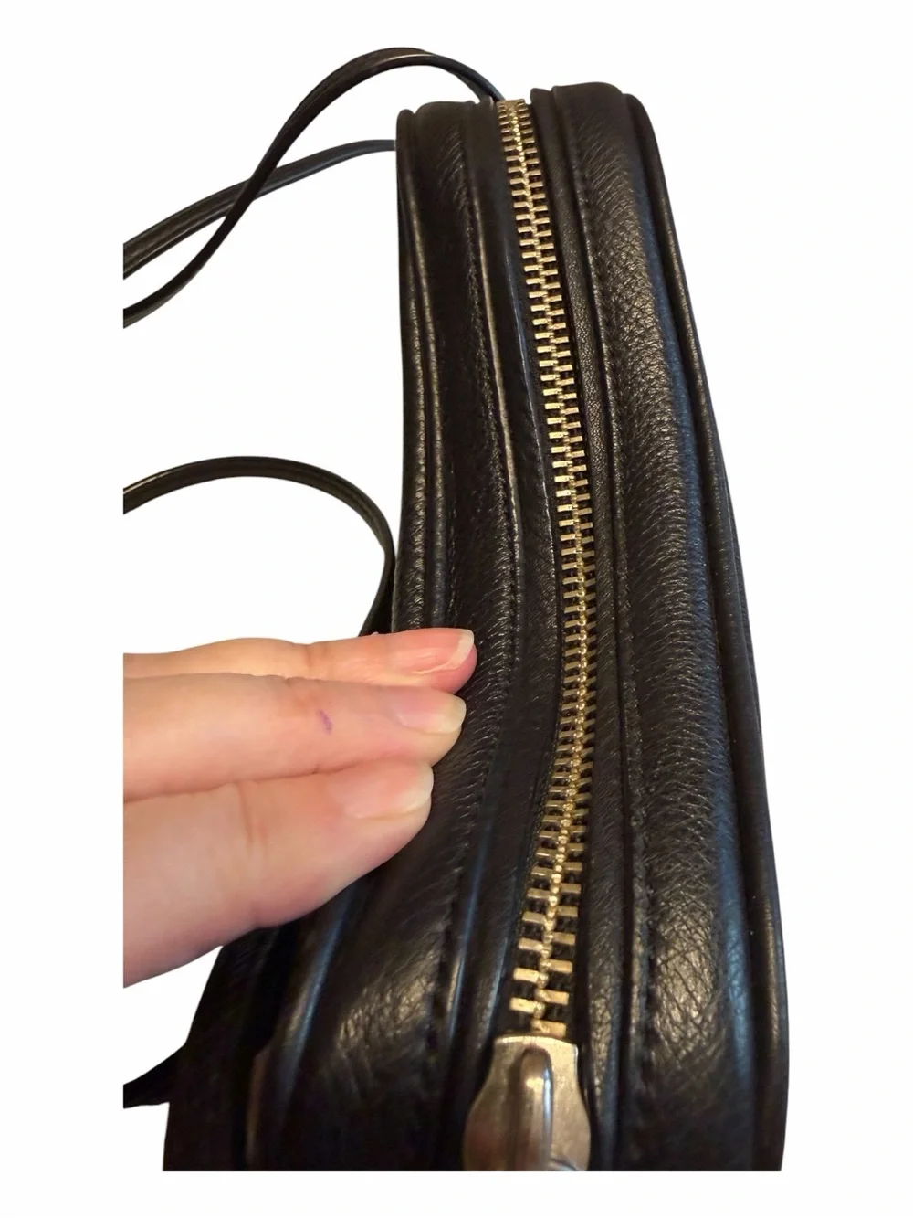 Marc Jacobs Black Leather Crossbody Camera Bag w/adjustable Strap